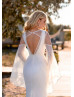 Deep V Neck Ivory Lace Tulle Stunning Wedding Dress With Detachable Sleeves Deep V Neck Ivory Lace Tulle Stunning Wedding Dress With Detachable Sleeves